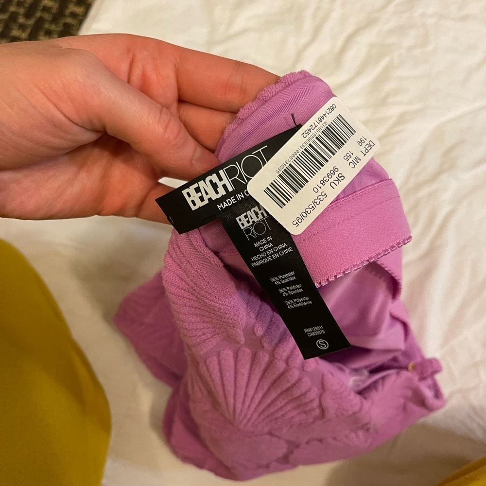 NWT Beach Riot Terry Shell One Piece Lilac - Picture 4 of 7